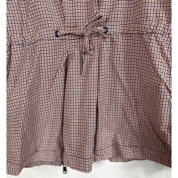 Roxy Hooded Jacket Juniors Size XL Plaid Full Zip Navy Blue Red Cinchable Tie - Picture 8 of 15